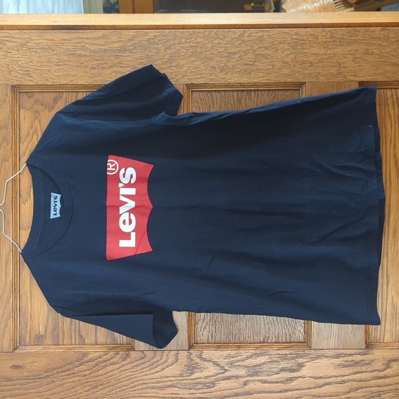 Levi Logo Graphic Short Sleeve Tee Shirt Size M Navy and Red - Picture 4 of 6